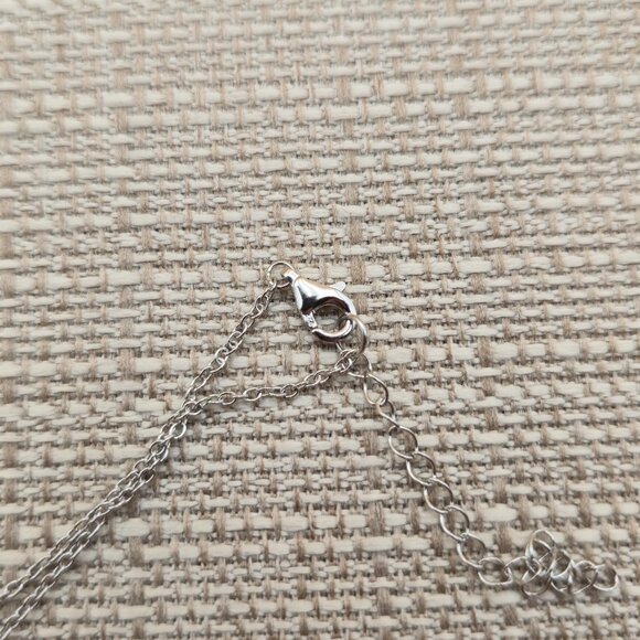 17+2 Inch Sterling Silver Cubic Zirconia Cross Religious Necklace A4749 - Picture 6 of 8